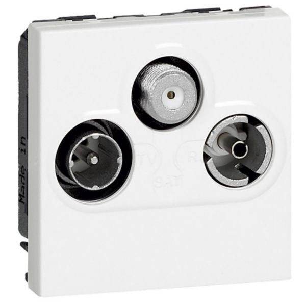 572172 TV socket - TV-R-SAT shielded - 0-2400 Hz - 2 modules - White