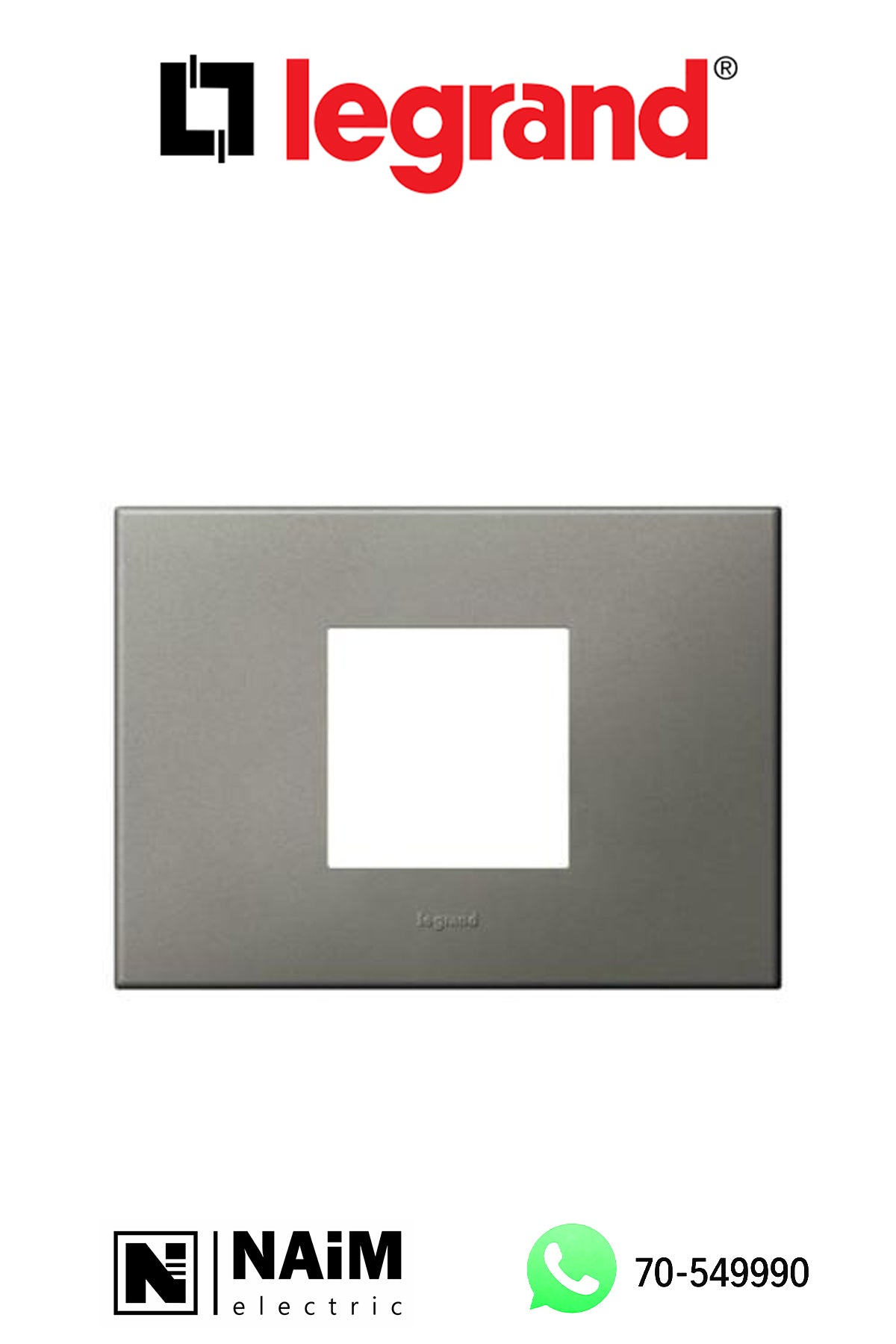 575237 Italian / US standard plate square version 2 modules - Magnesium