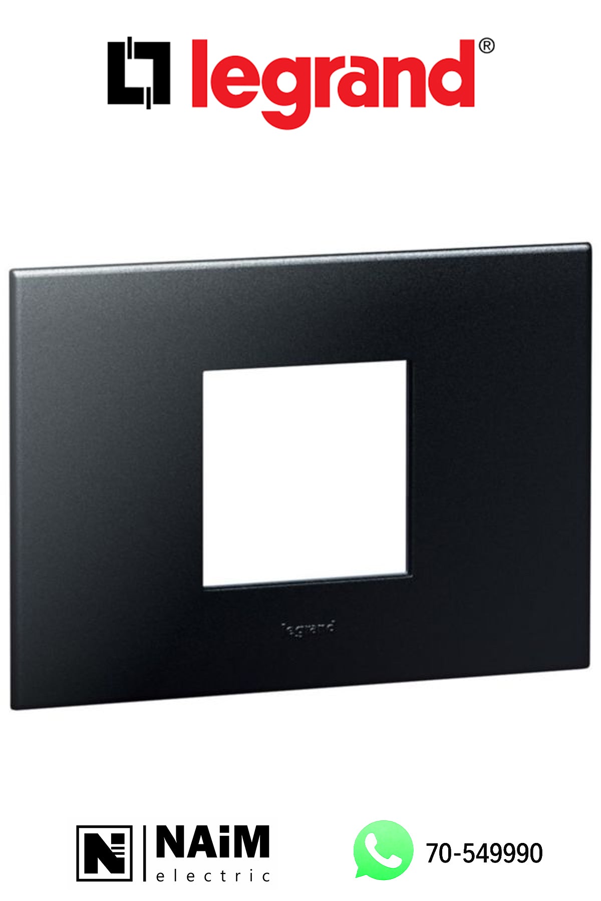 575232 Plate - Italian / US standard - square - 2 modules - Graphite
