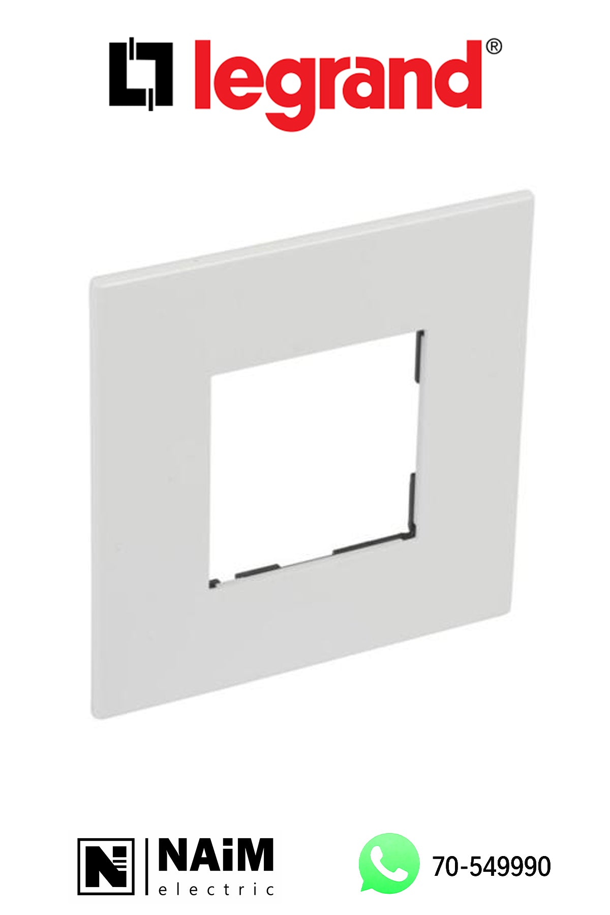 576560 Plate - French/German std - square - 2 modules - White