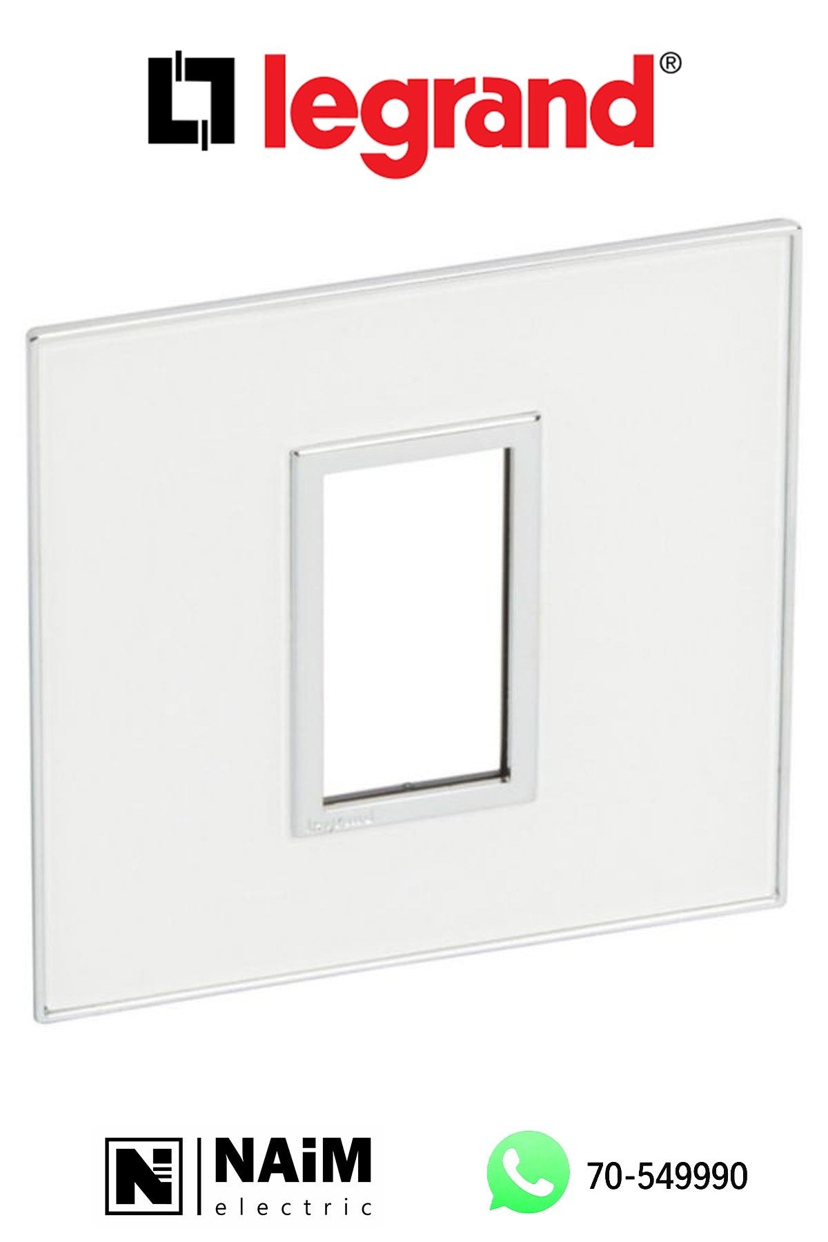 576554 Arteor™ - Plate - French/German std - square - 1 module - Mirror White