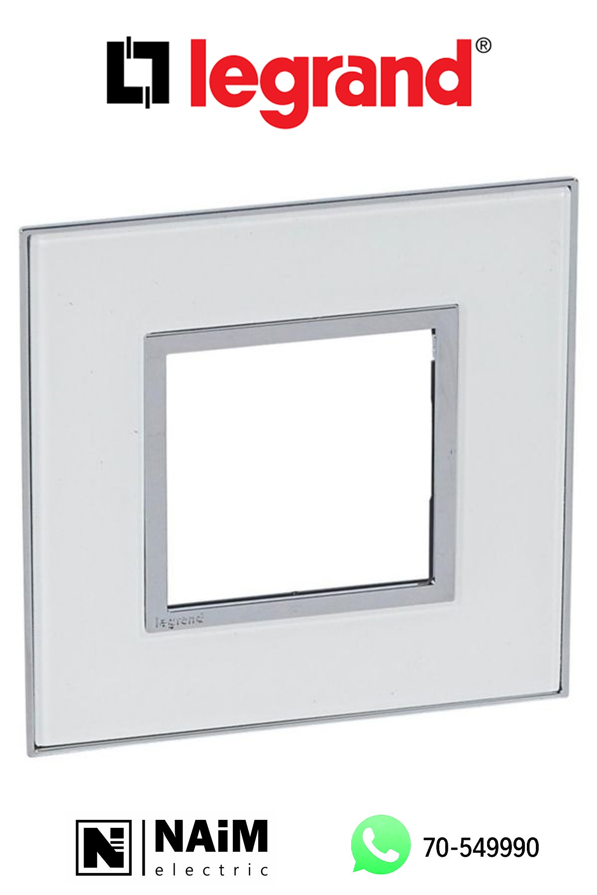 576564 Arteor™ - Plate - French/German std - square - 2 modules - Mirror White