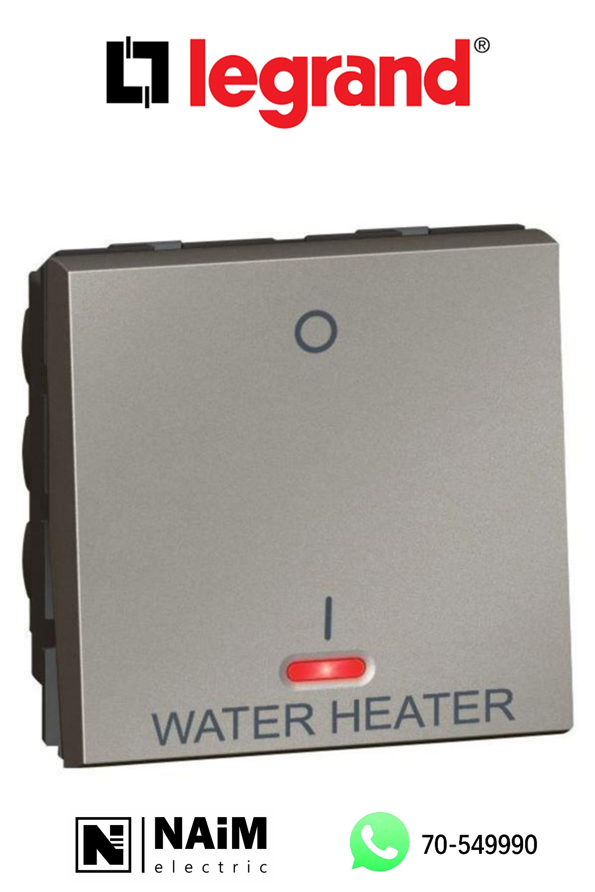 572549 1-way double pole switch Arteor magnesium
