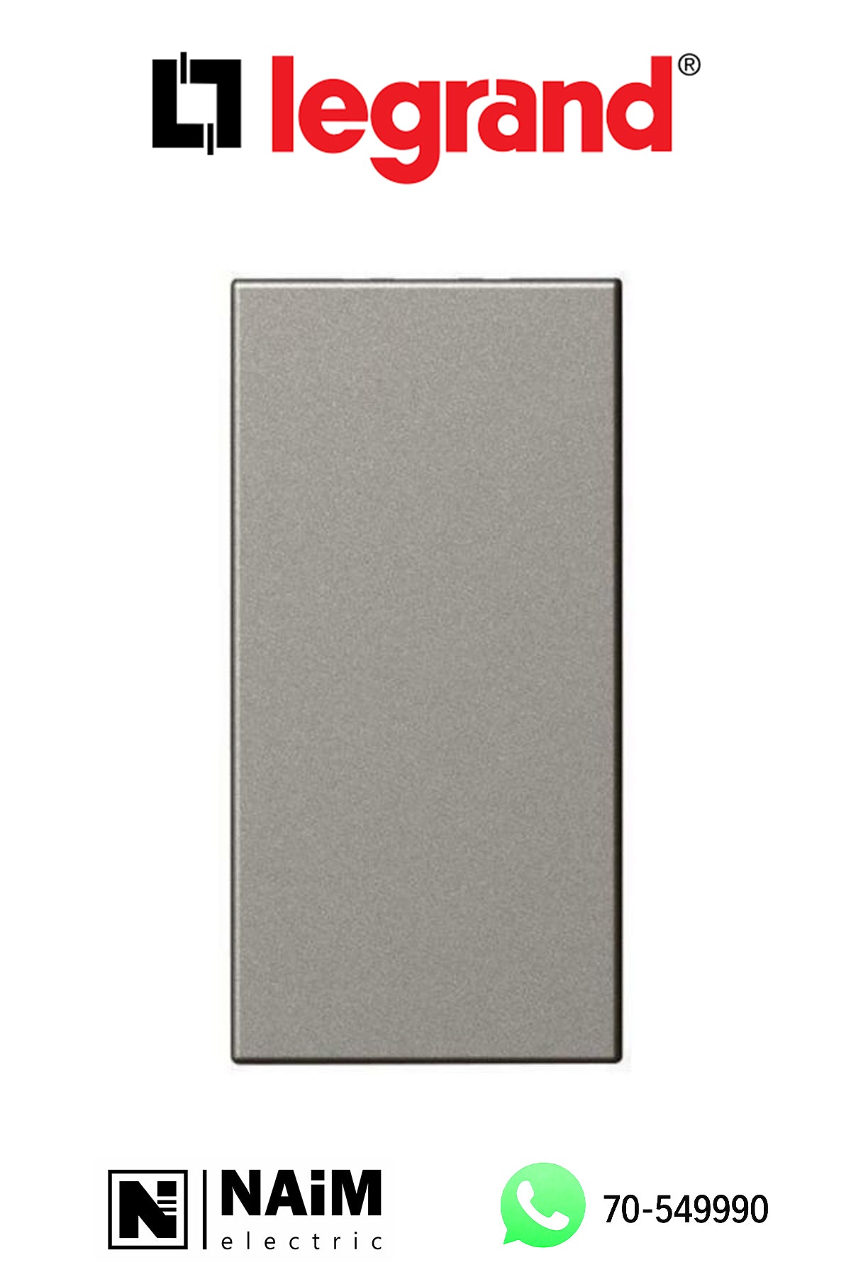 572841 Legrand Arteor 1 Module Blank Plate Magnesium