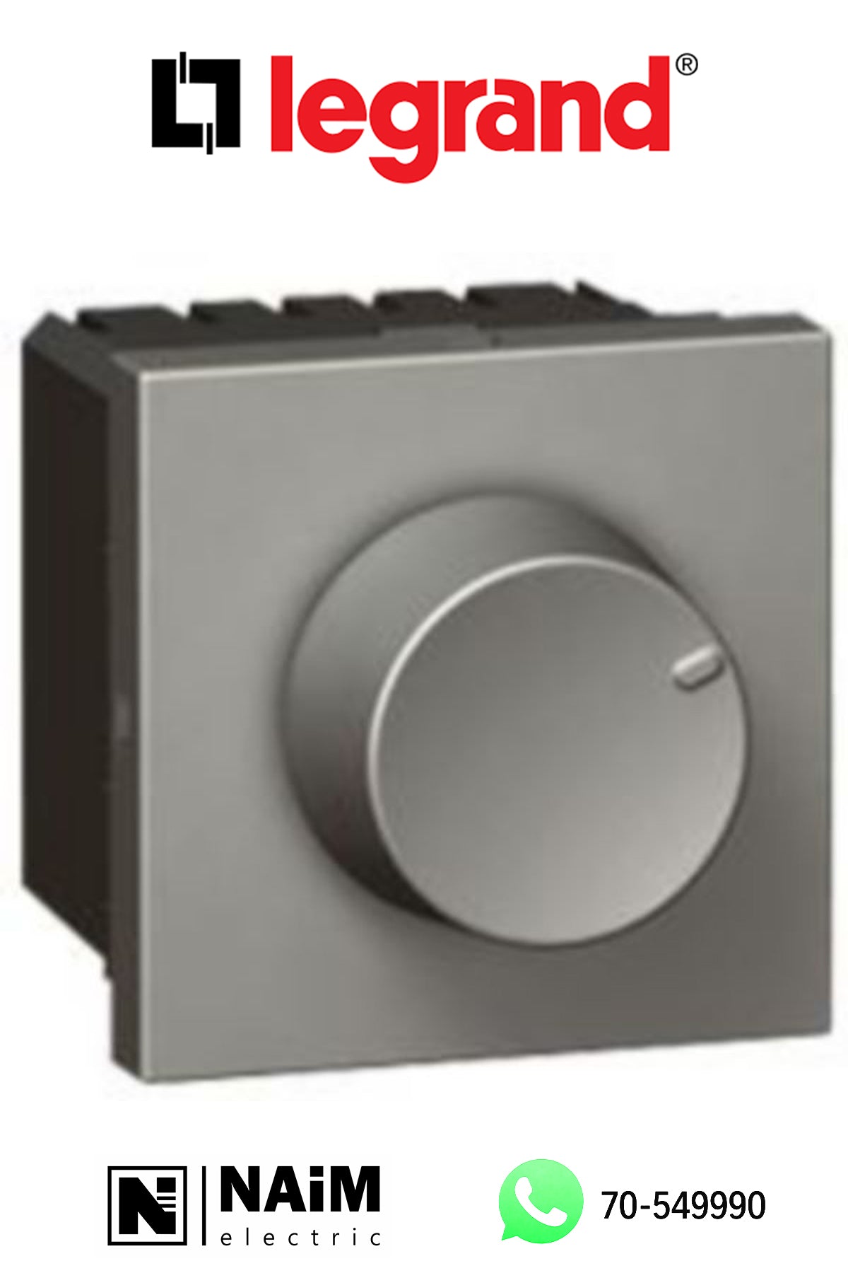 572713 Rotary dimmer - leading edge - 400W - 2 modules - Magnesium