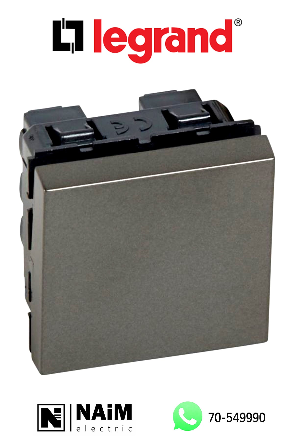 572538 Intermediate switch - 10 AX - 250 V~ - 2 modules - Magnesium