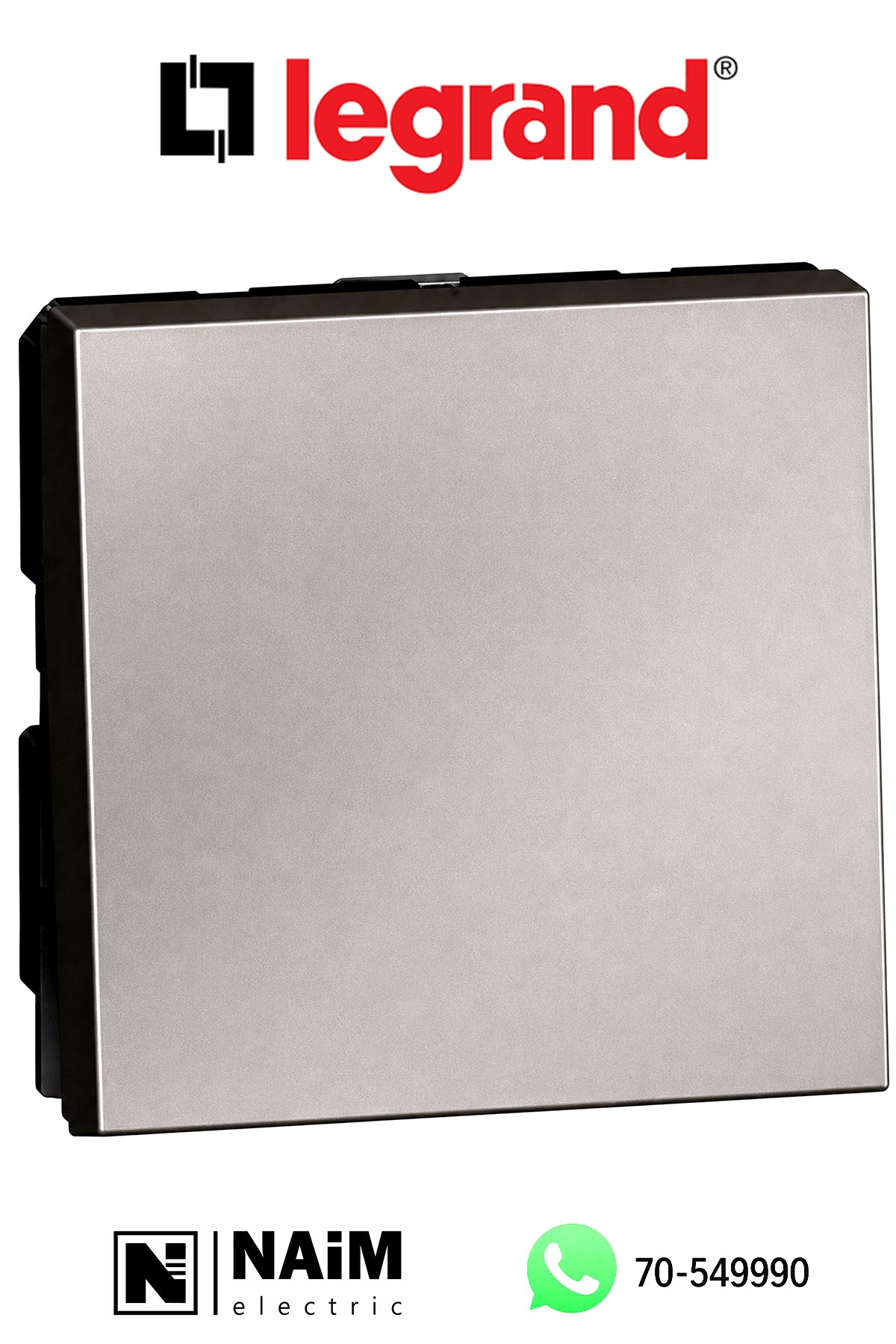 572534 1-way switch - 10 AX - 250 V~ - 2 modules - Magnesium