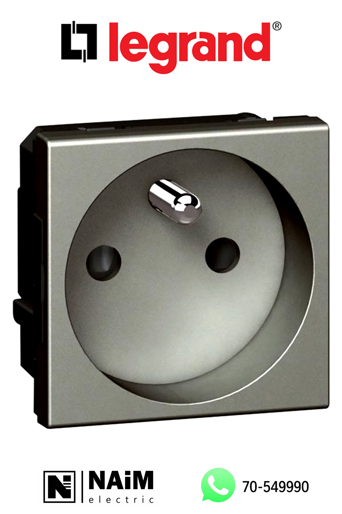 572521 Socket - French - 2P+E shuttered - 10/16 A - 2 modules - Magnesium