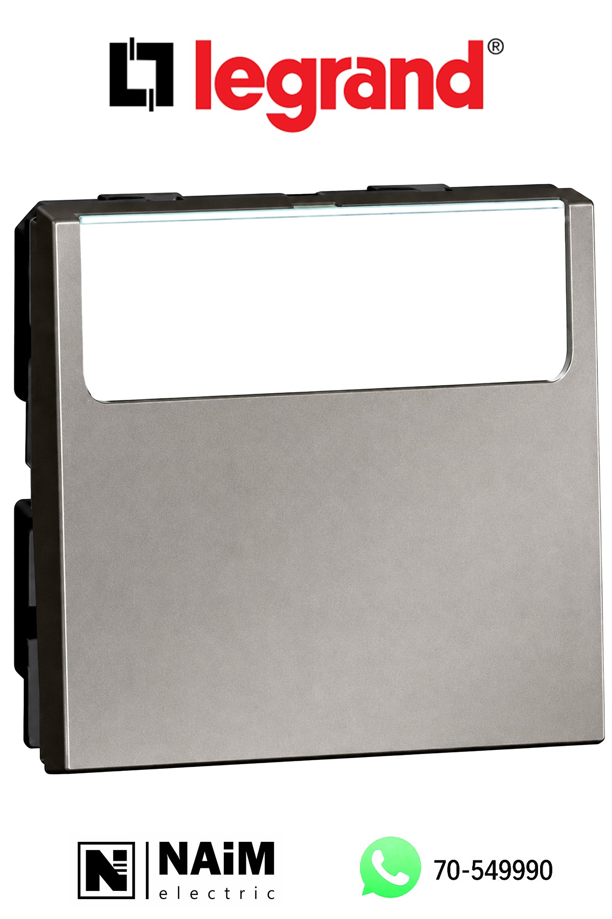 572533 2-way push-button - with label holder - 2 modules - Magnesium