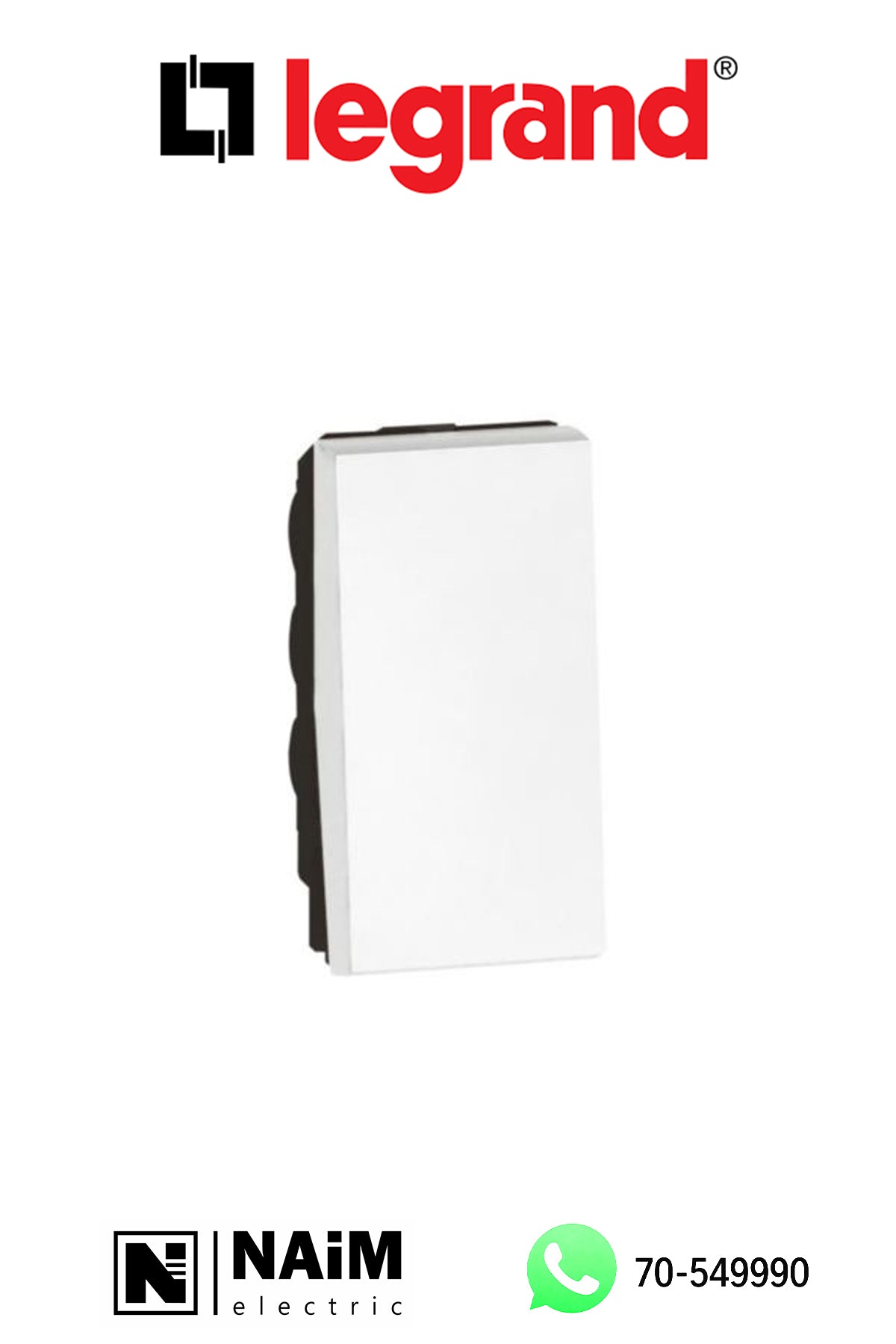 572004 1-way switch - 10 AX - 250 V~ - 1 module - White