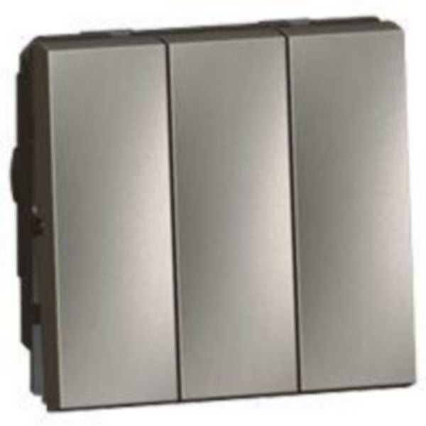 572543 1-way switch - 20 AX - 250 V~ - 3-gang - 2 modules - Magnesium