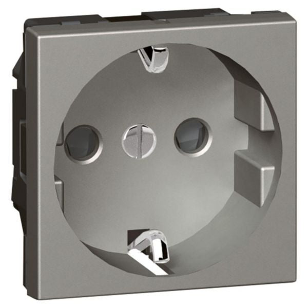 572618 Socket - German std - 16 A - 2P+E shuttered - 2 modules - Magnesium