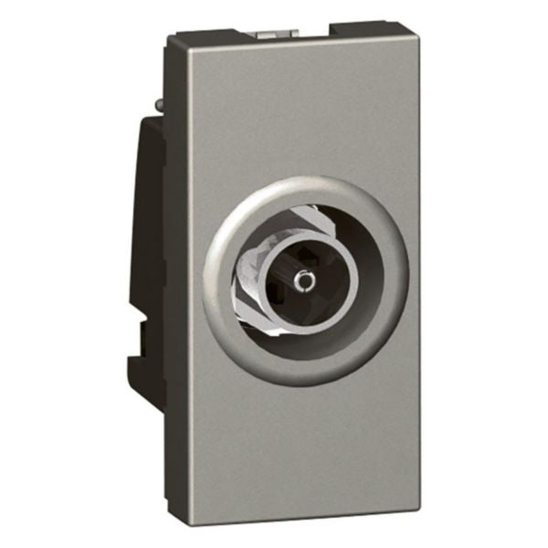 572663 TV socket - TV single shielded "F" type - 0-2400 Hz - 1 module -Magnesium