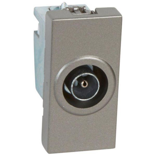 572671 TV socket - TV single shielded male Ø9.5mm - 0-2400 Hz -2 mod -Magnesium