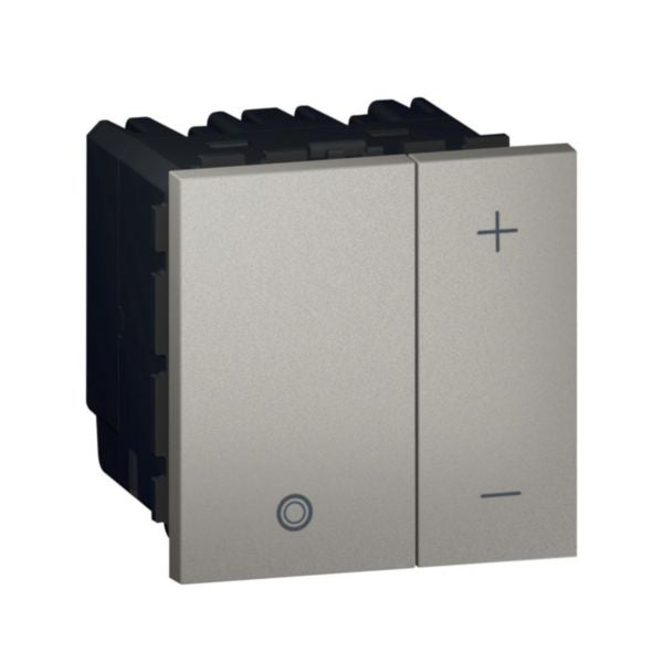 572739 Push-button dimmer Arteor - universal 2-wire - 2 square modules - magnesium