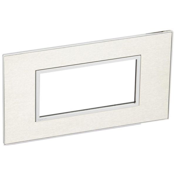 575036 Plate - Italian/French/German std - square - 4 modules - stainless steel