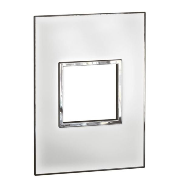 575254 Legrand Arteor Square 2 Module Horizontal Coverplate Mirror White