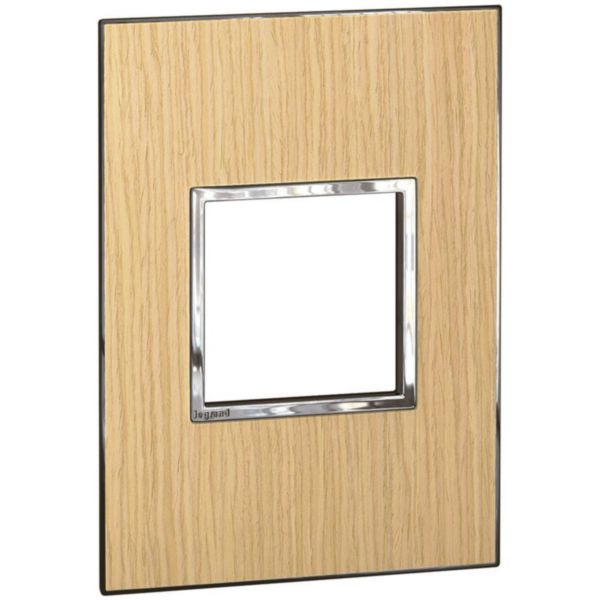 576439 Square 2 Module Vertical Coverplate Light Oak