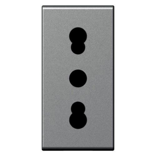 572603 Socket - Italian - 10/16 A - 2P+E shuttered - 1 module - Magnesium