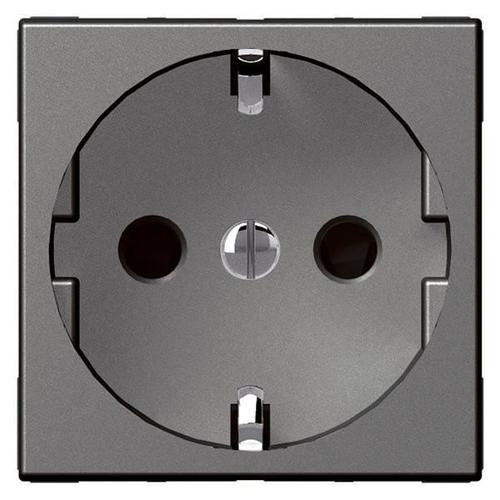 572618 Socket - German std - 16 A - 2P+E shuttered - 2 modules - Magnesium
