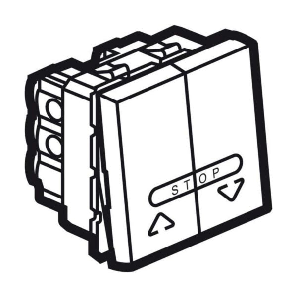 572719 Double push-button for electric roller blinds control - 2 mod - Magnesium
