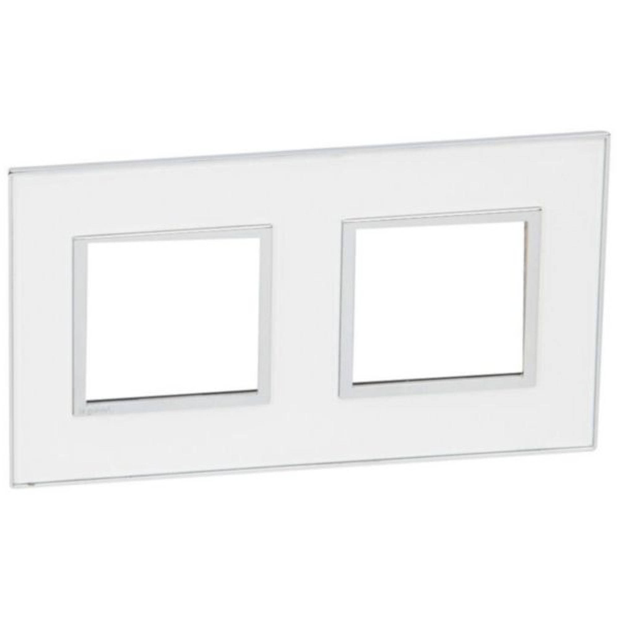 575024 Plate - French/German std - square - 2 x 2 modules - Mirror White