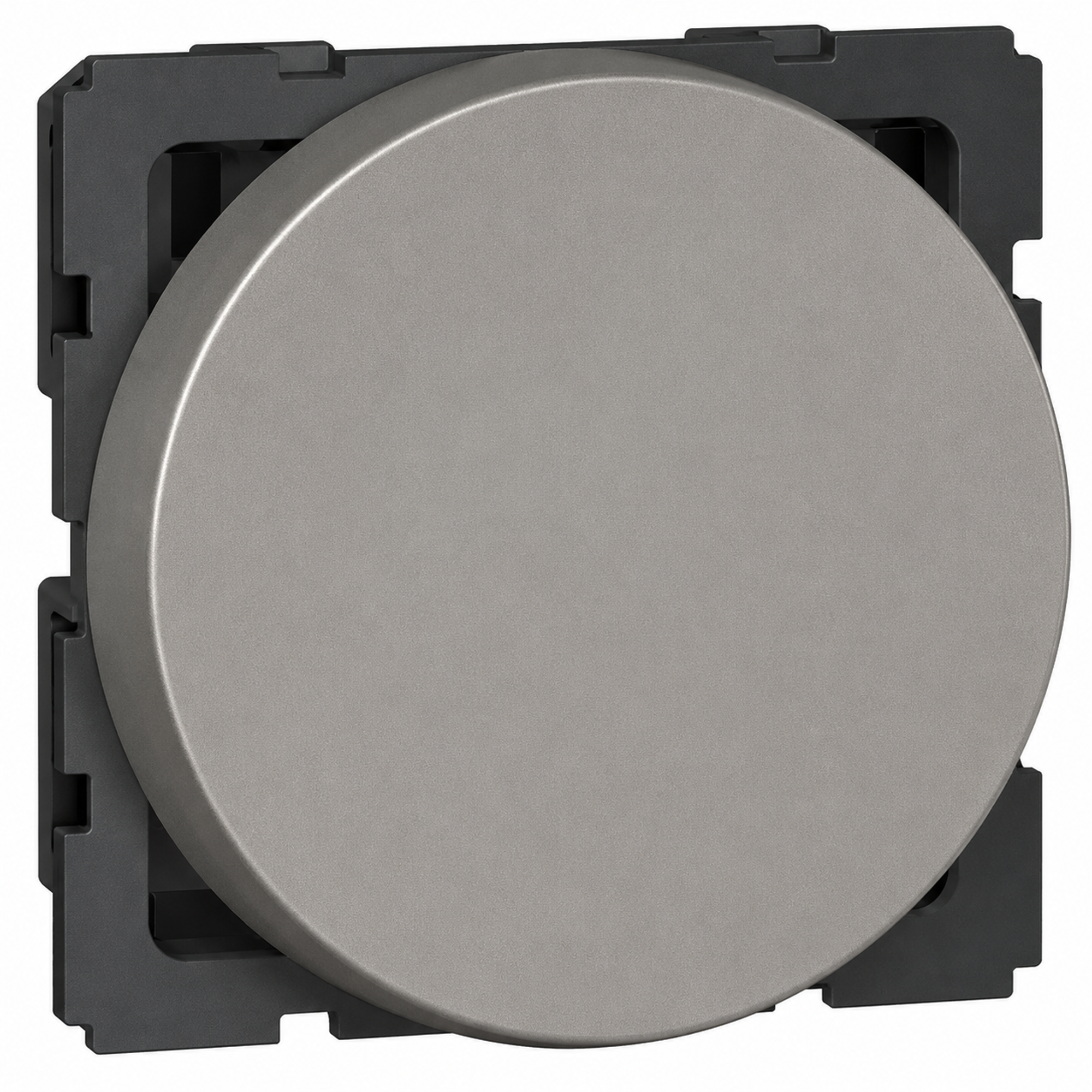 573160 1-way switch - 10 AX 250 V~ - round - 2 modules - Magnesium