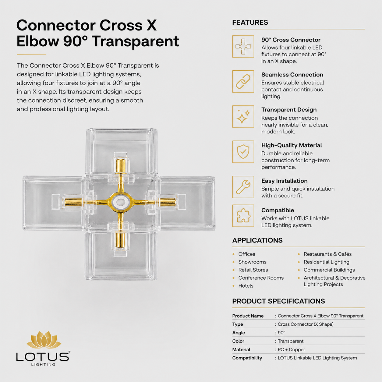 Connector Cross X  Elbow 90°