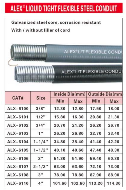 ALX-6101 EMT Liquid Tight Flexible Conduit