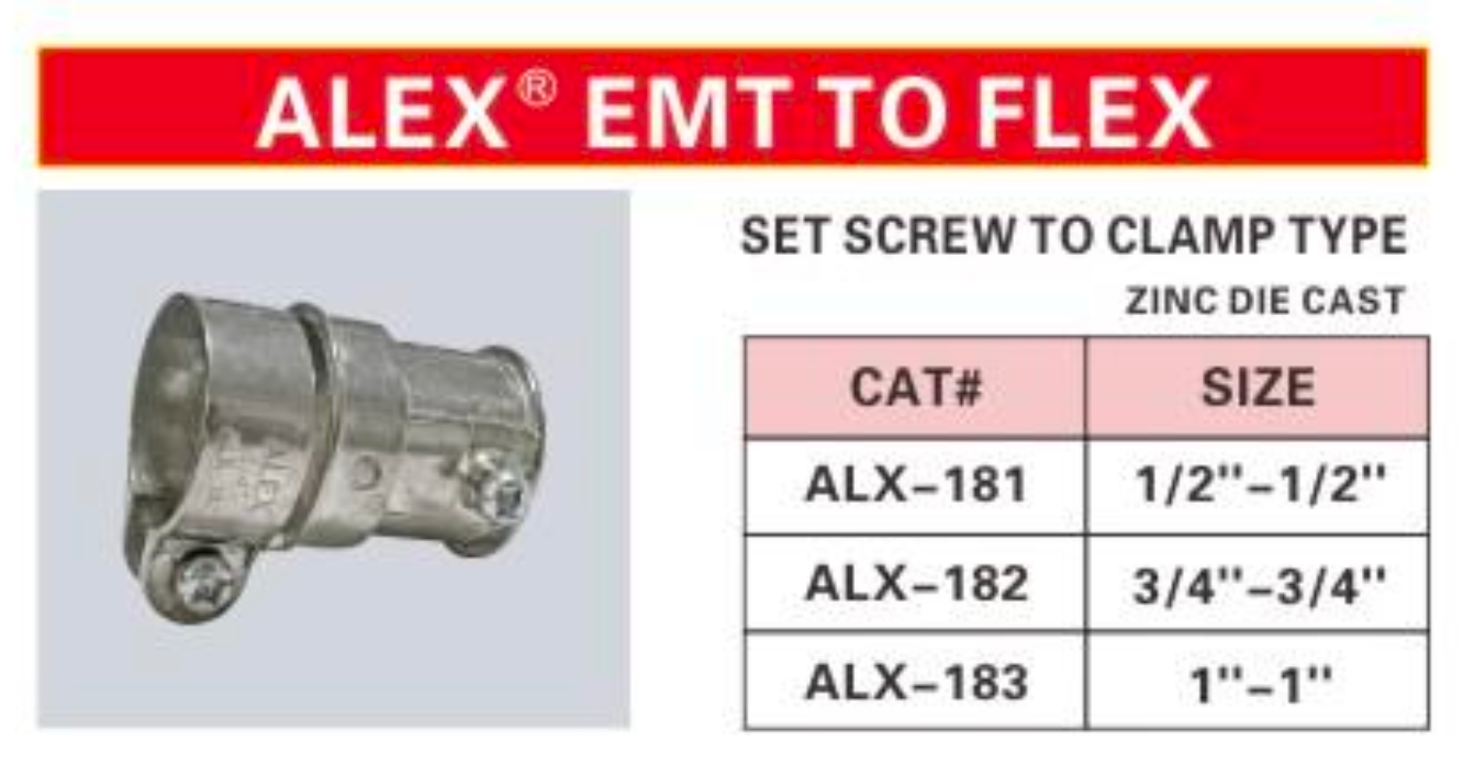 ALX-181 EMT Flexible Connectors