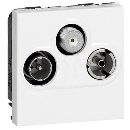 572172 TV socket - TV-R-SAT shielded - 0-2400 Hz - 2 modules - White