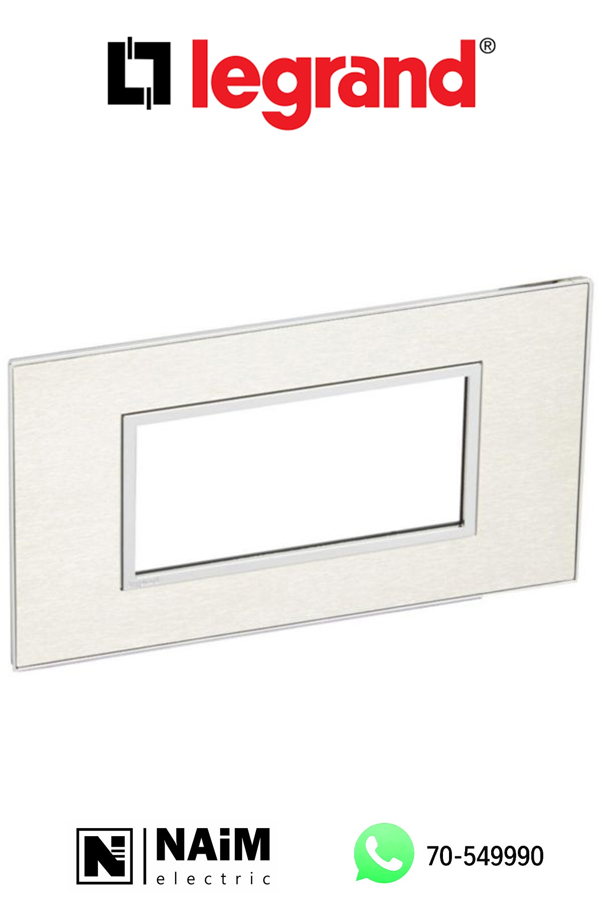 575036 Plate - Italian/French/German std - square - 4 modules - stainless steel