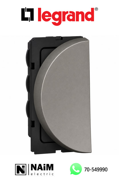 573110 1-way switch - 10 AX 250 V~ - round - 1 left module - magnesium