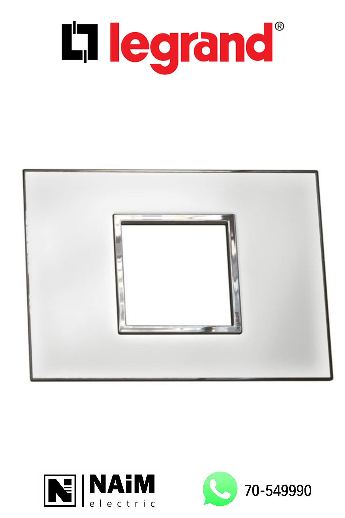 575254 Legrand Arteor Square 2 Module Horizontal Coverplate Mirror White