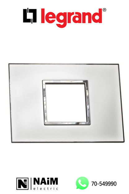 575254 Legrand Arteor Square 2 Module Horizontal Coverplate Mirror White
