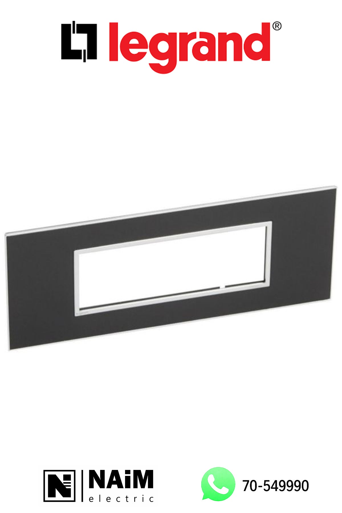 575043 Plate -  square - 6 modules - Mirror Black