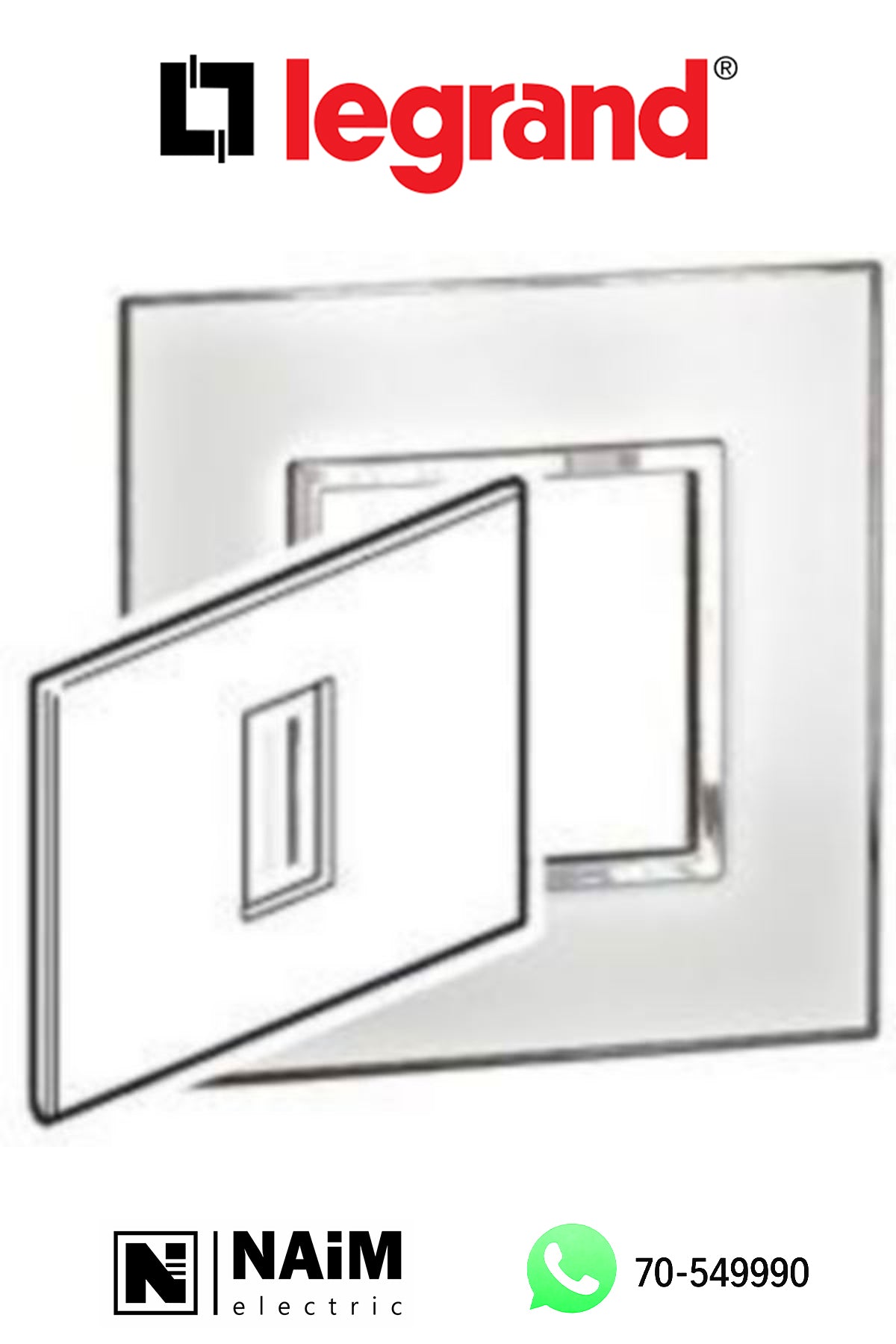 575244 Plate - Italian / US standard - square - 1 module - Mirror White