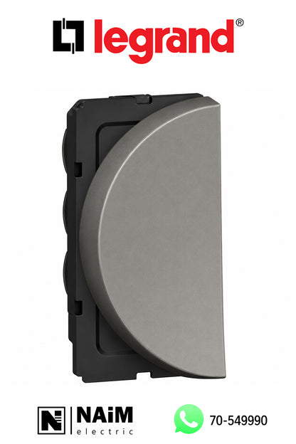 573100 1-way push-button - round - 1 left module - Magnesium