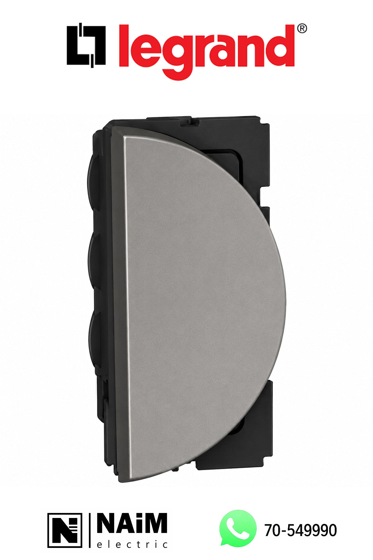 573102 1-way push-button - round - 1 right module - Magnesium