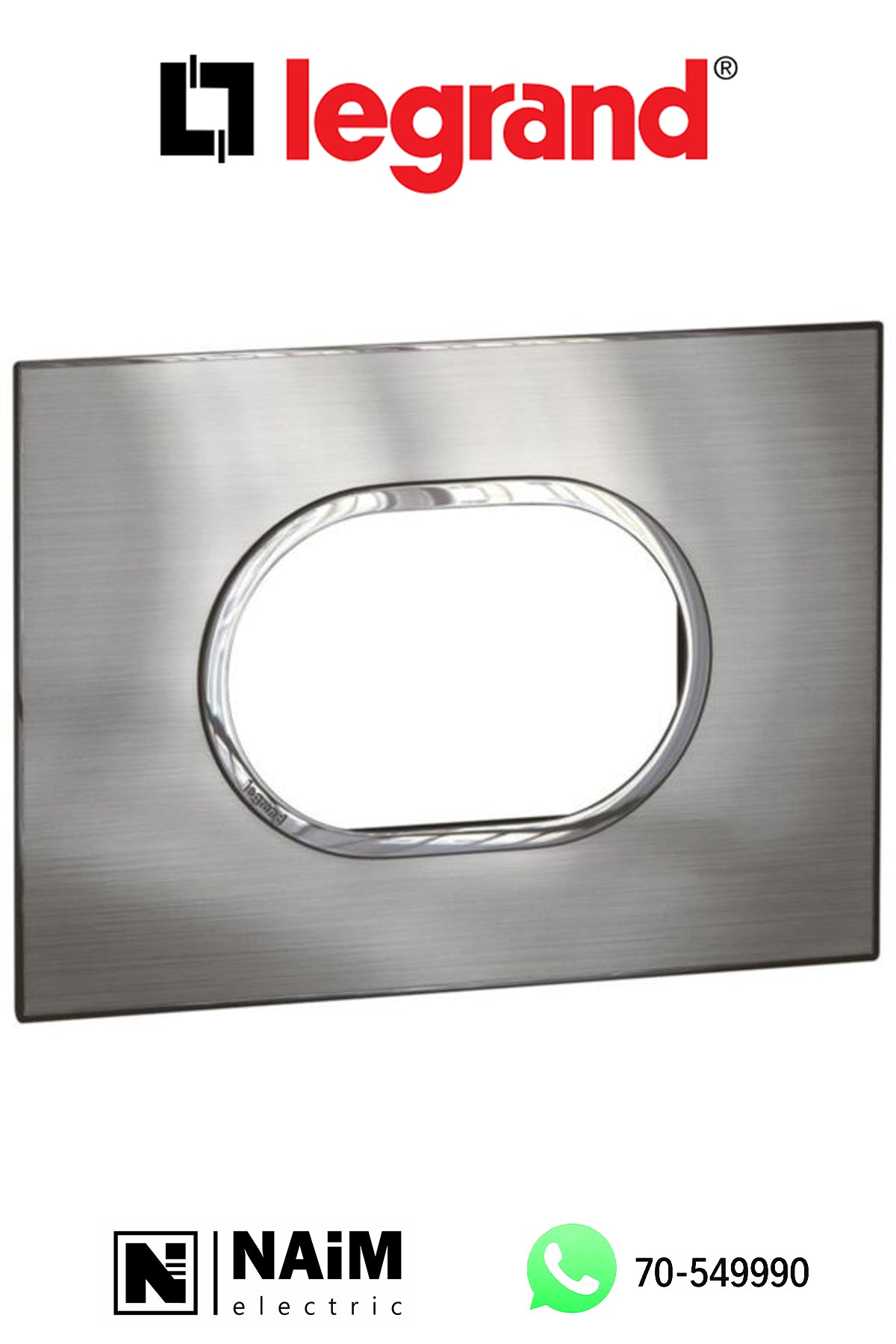 575656 Plate - Italian / US std - round - 3 modules - stainless steel