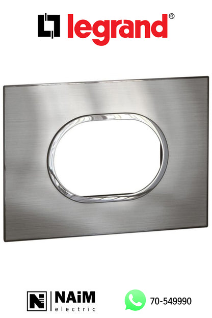 575656 Plate - Italian / US std - round - 3 modules - stainless steel