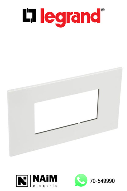 575030 Plate - Italian/French/German std - square - 4 modules - White