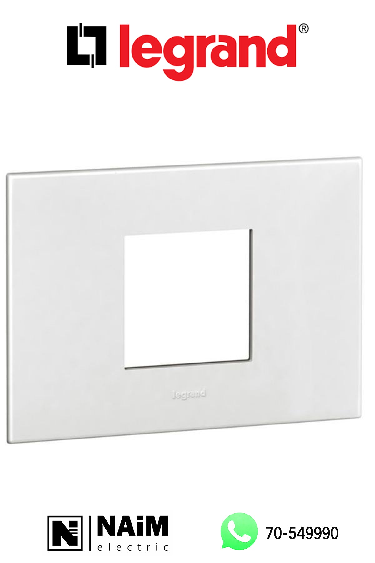 575230 Plate - Italian / US standard - square - 2 modules - White