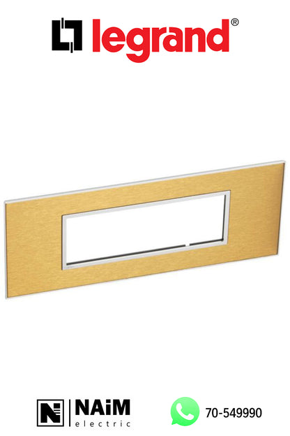 576280 Plate - Italian/French/German std - square - 6 modules - gold brass