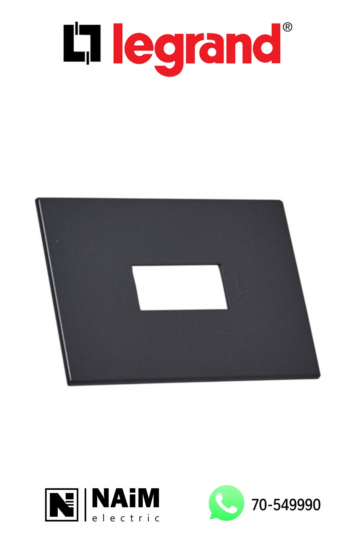 576222 Plate - square - 1 vertical module - 2'' x 4'' - Graphite
