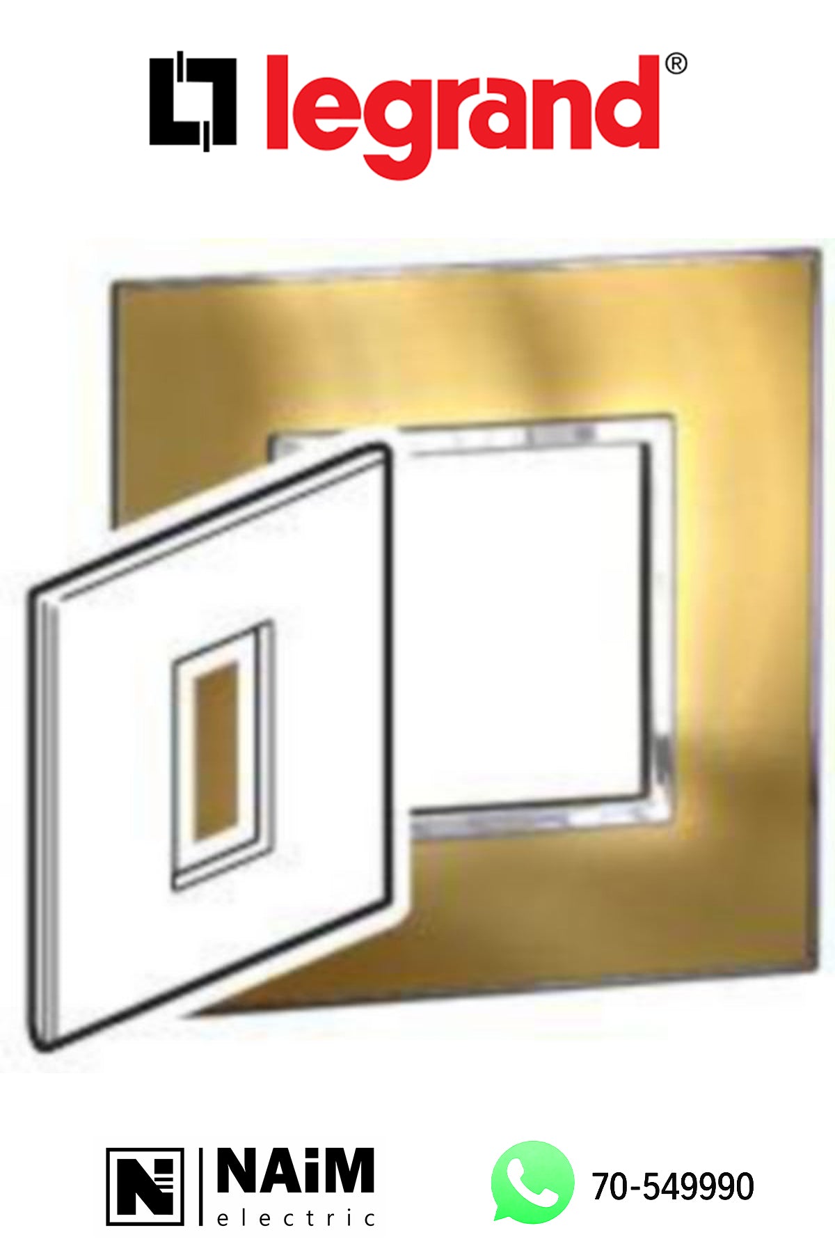 576220 plate Brushed Metal - 1 Module - Gold brass