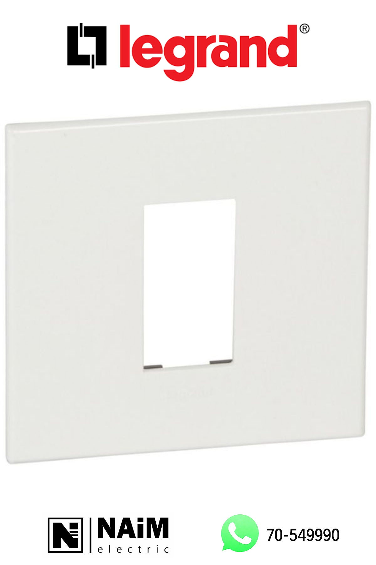 lgr-576540 Plate - French/German std - square - 1 module - White