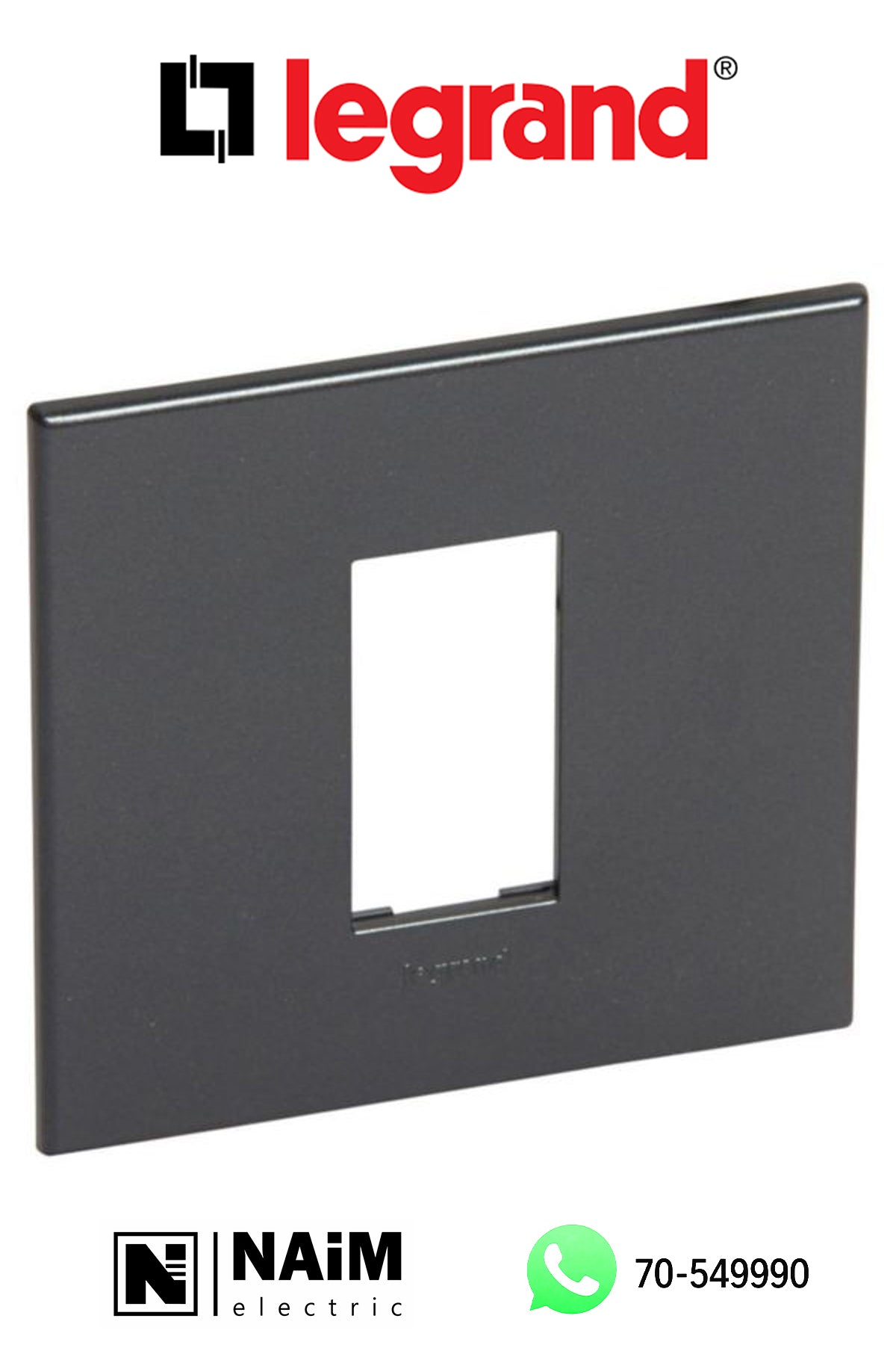 576552 Arteor™ - Plate - French/German std - square - 1 module - Graphite