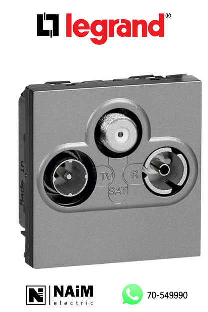 572672 TV socket - TV-R-SAT shielded - 0-2400 Hz - 2 modules - Magnesium