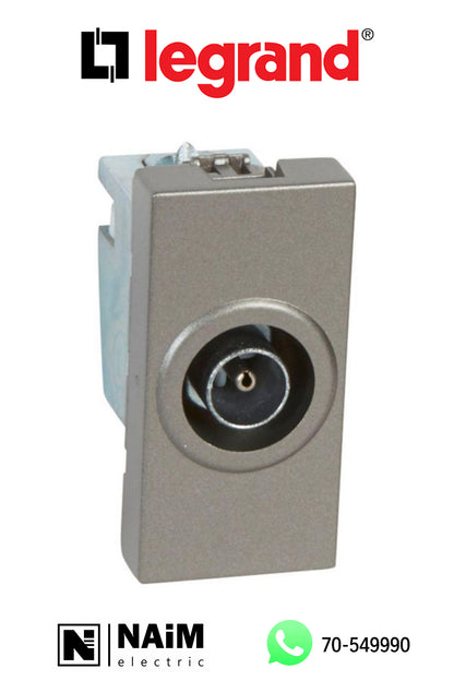 572671 TV socket - TV single shielded male Ø9.5mm - 0-2400 Hz -2 mod -Magnesium